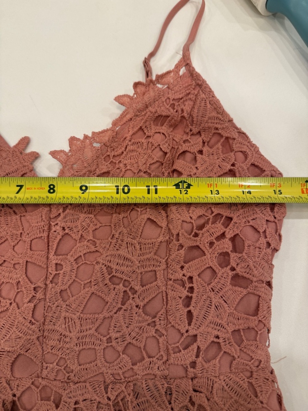 Astr Rose Blush Lace Midi Dress with Spaghetti Straps - Picture 7 of 10